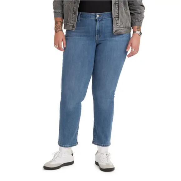Levi's Blue Denim Classic Straight Jeans Plus Size 22W - Picture 1 of 12